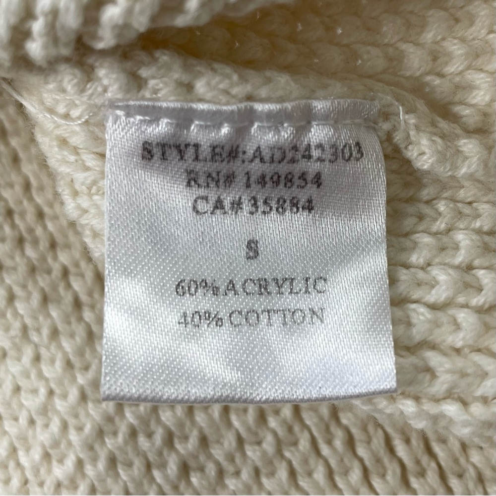 Sadie & Sage Knitted Top Women’s S Cream Boho Tie Shoulder Minimalist Cropped - Picture 12 of 13